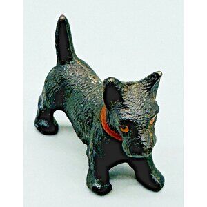 Vintage Cast Iron Scottish Terrier Scotty Dog Miniature Figurine Paperweight